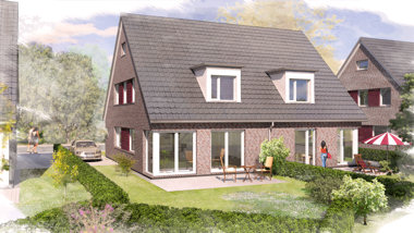 Visualisierung Doppelhaus Lübeck - Variante -- Architekt Kriese